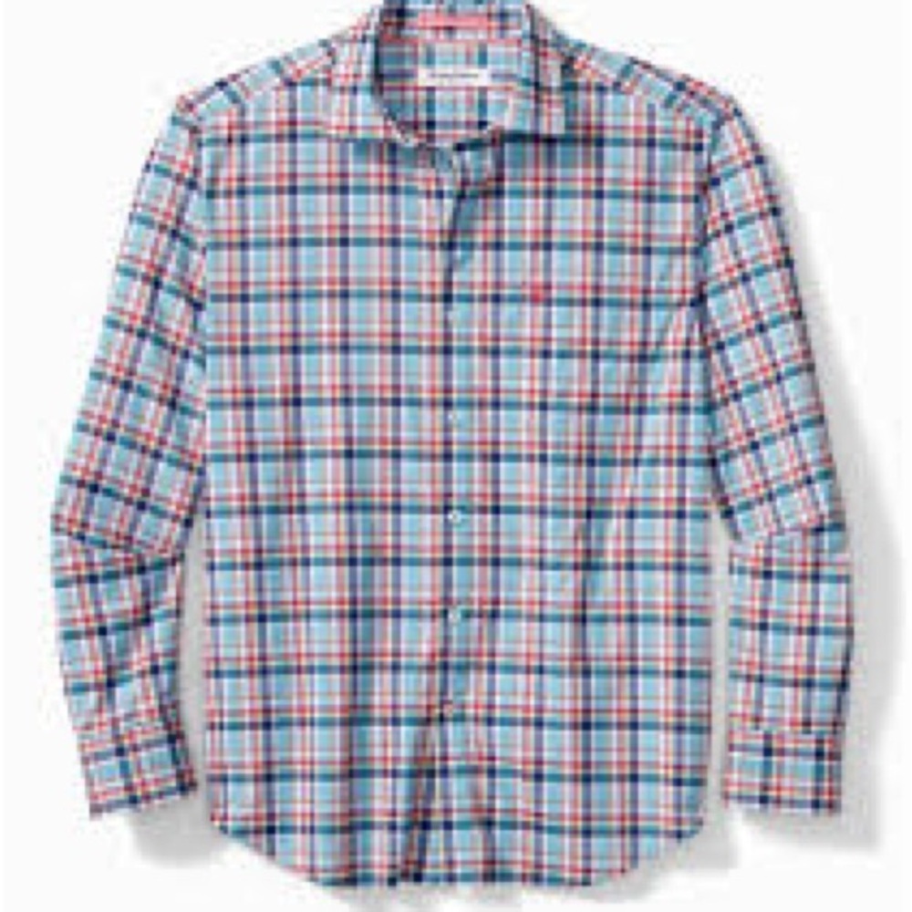 Tommy Bahama Mens Shirt Siesta Key Napa Check Blue Performance NEW - Picture 3 of 13